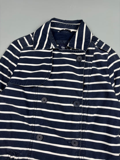 2000s GAP Navy + Blue Pinstripe Peacoat (women's S)