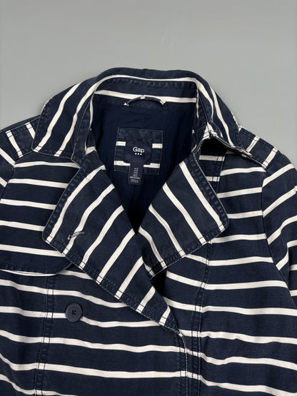 2000s GAP Navy + Blue Pinstripe Peacoat (women's S)