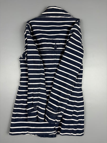 2000s GAP Navy + Blue Pinstripe Peacoat (women's S)