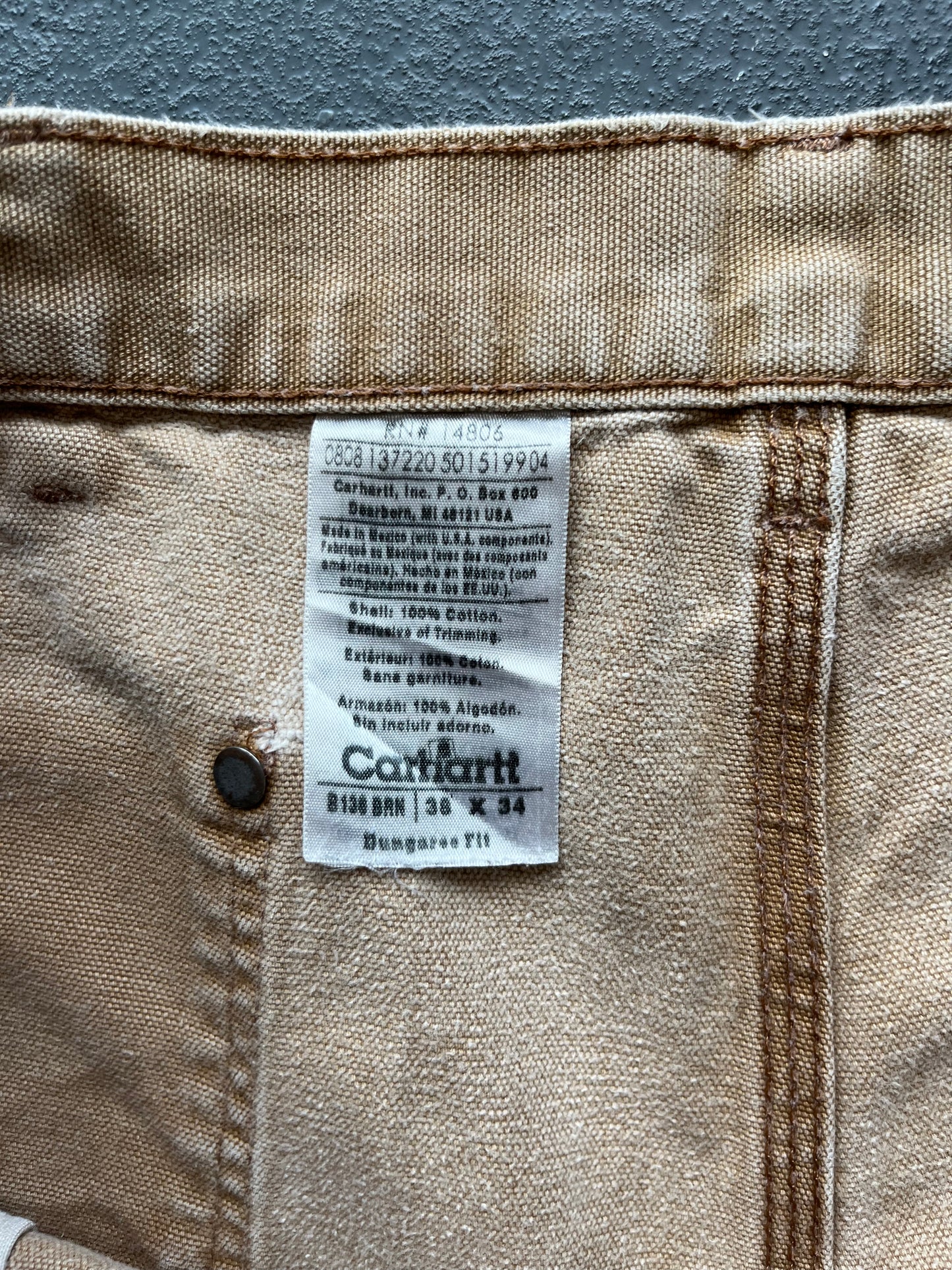 Vintage Carhartt Double Knee Baggy Sand Trousers  [38x32]