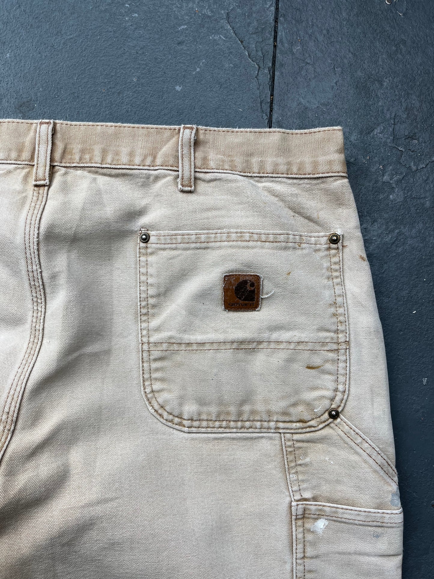 Vintage Carhartt Double Knee Baggy Sand Trousers  [38x32]