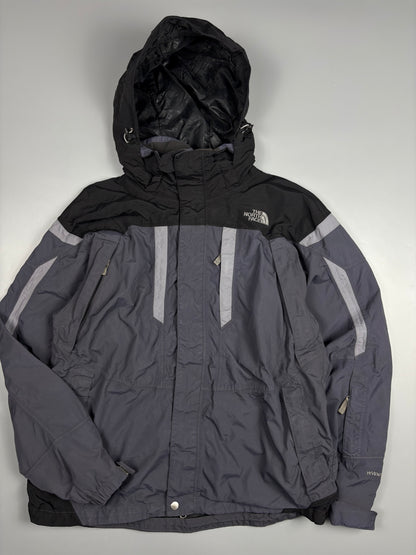 1990s North Face Black + Grey Hyvent Rain Jacket (M)