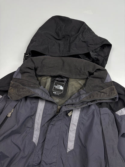 1990s North Face Black + Grey Hyvent Rain Jacket (M)