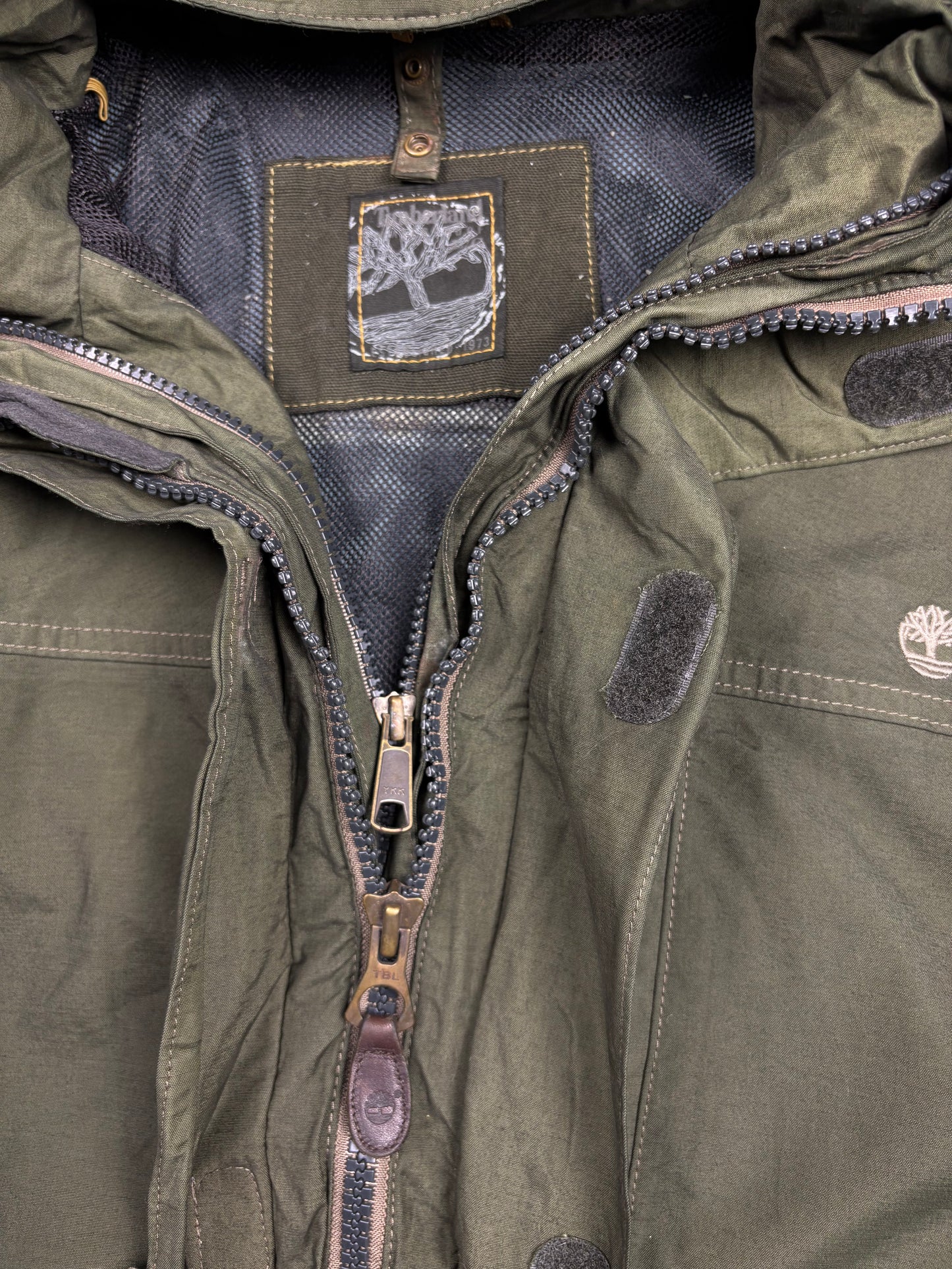 2000s Timberland Weathergear Dark Green Rain Jacket (L)