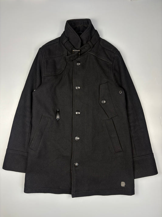 2000s G-Star Technical Black Wool Peacoat (L)