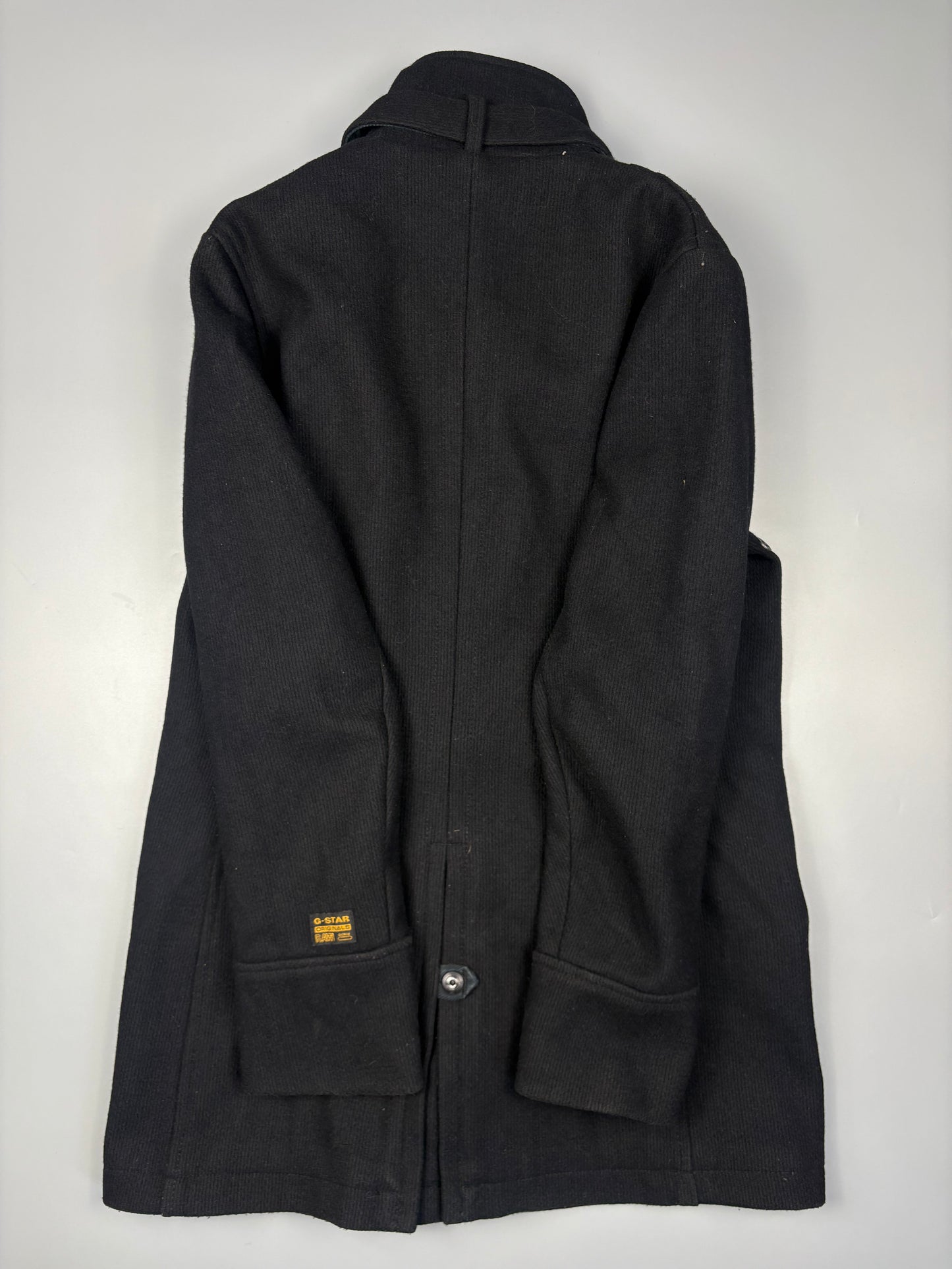 2000s G-Star Technical Black Wool Peacoat (L)
