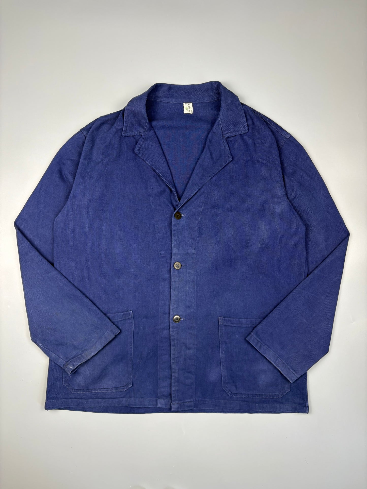 1980s French Workwear Blue Chore Jacket (L)