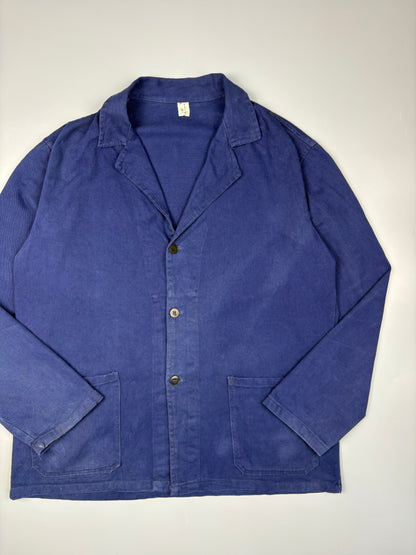 1980s French Workwear Blue Chore Jacket (L)