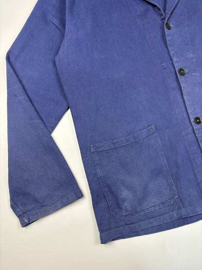 1980s French Workwear Blue Chore Jacket (L)