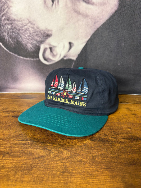 Vintage Maine USA Navy + Turquoise Trucker Hat