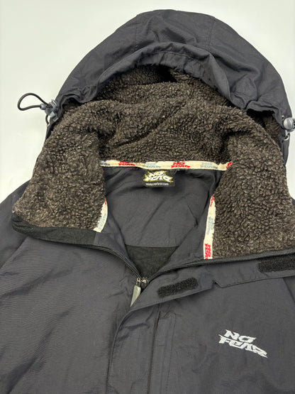 2000s No Fear Black Snowboarding Quarter Zip Jacket (L)
