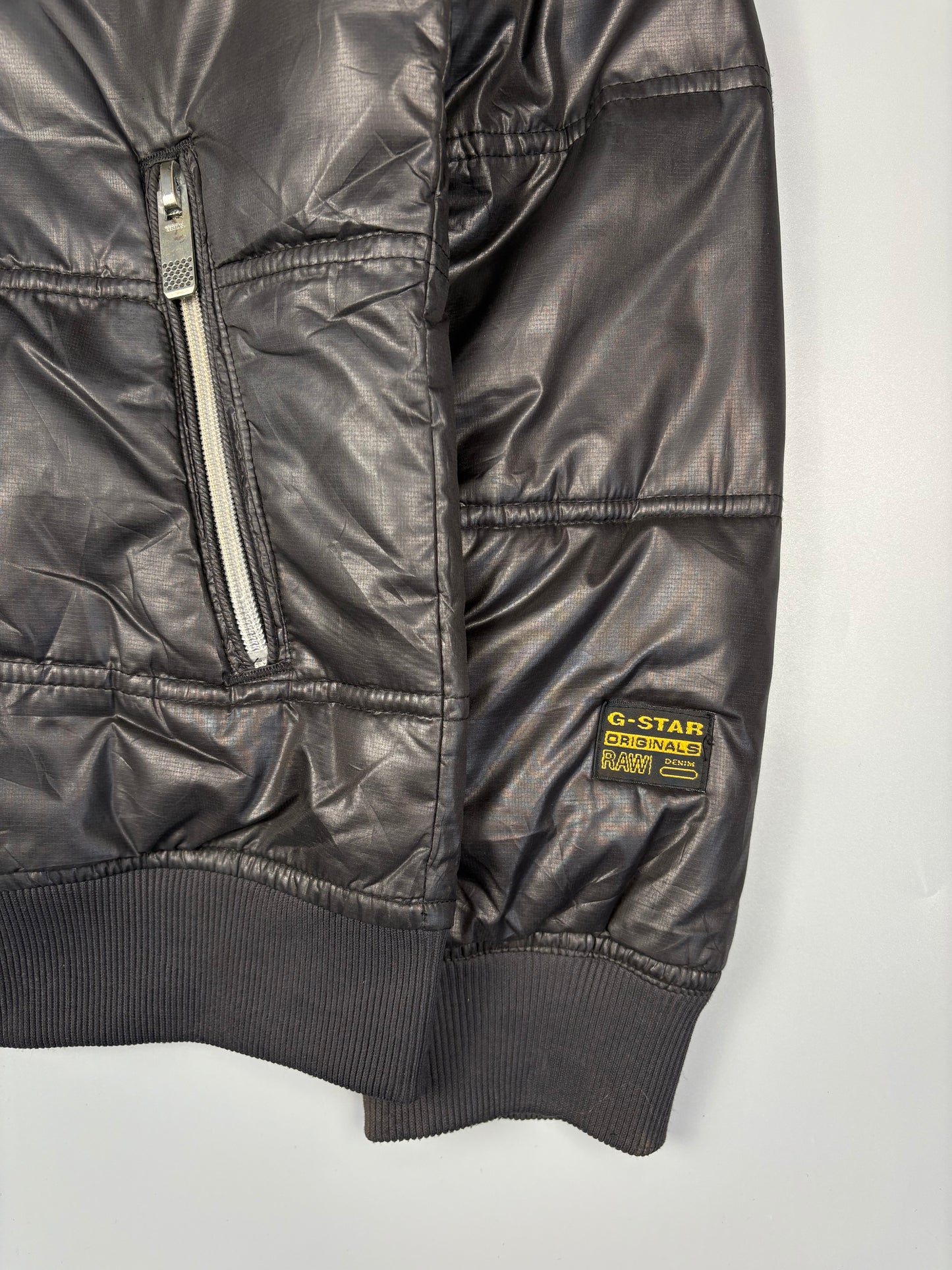 2000s G-Star Black Quilted Zip-up Jacket (women's L)