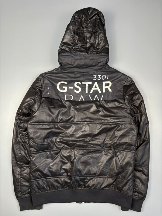 2000s G-Star Black Quilted Zip-up Jacket (women's L)