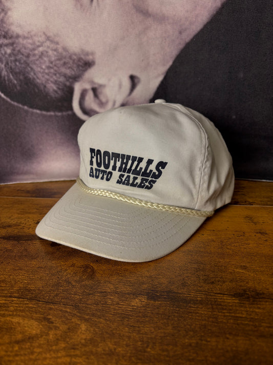 Vintage Auto Sales White Cord Trucker Hat