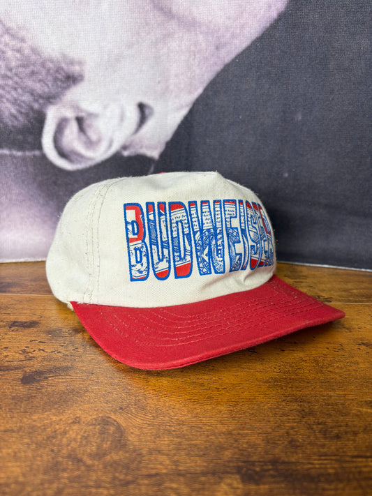 Vintage Budweiser White Floppy Trucker Hat