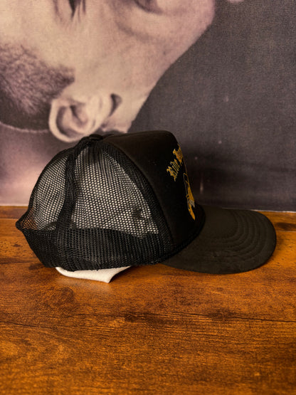 Vintage Harley Bootleg Black Trucker Hat