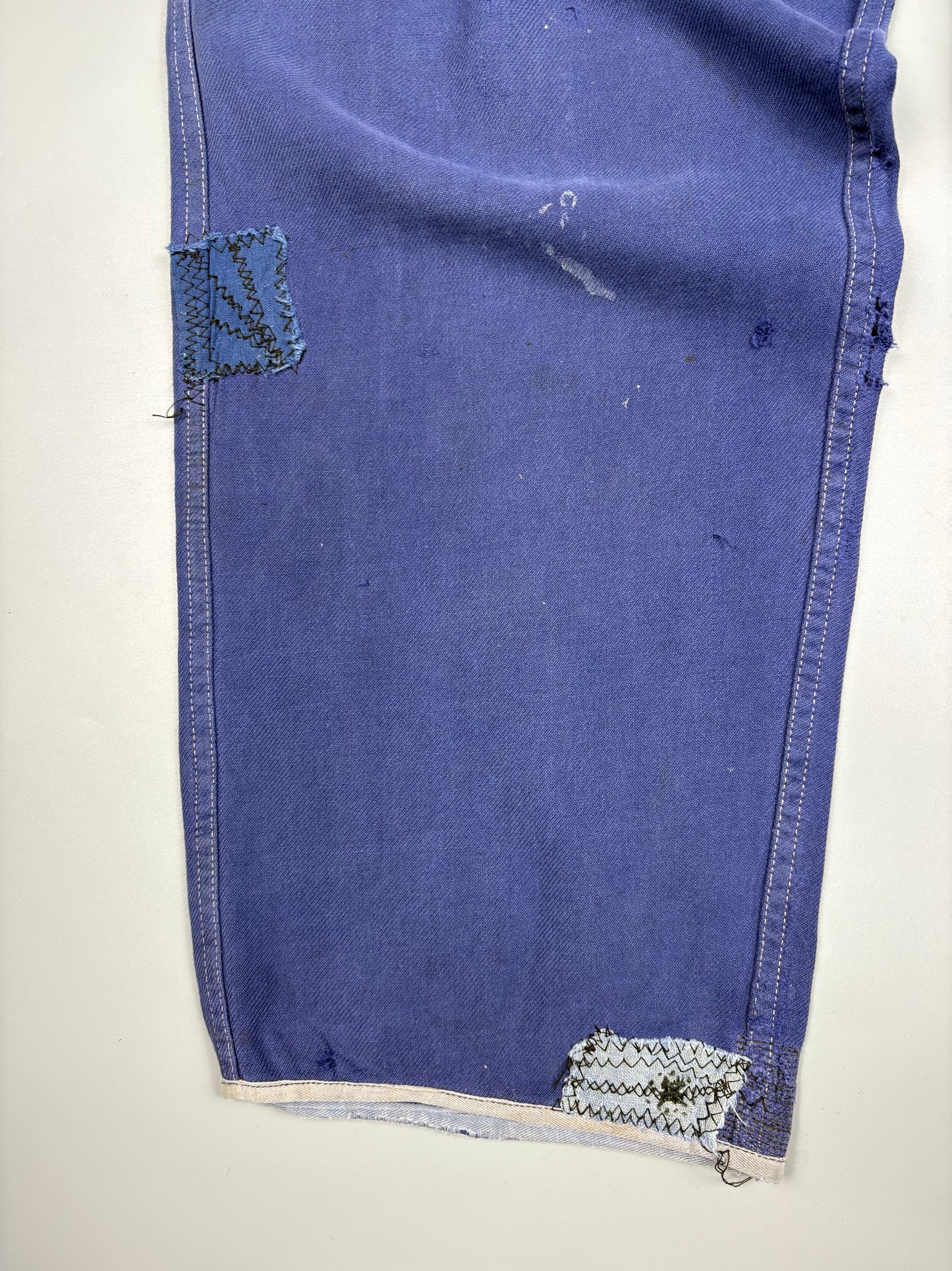 True Vintage 1950s French Chore Repair Patch Workwear Trousers (34w)