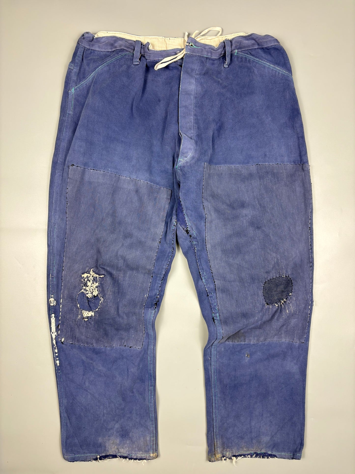 True Vintage 1950s French Workwear Double Knee Trousers (36adj)