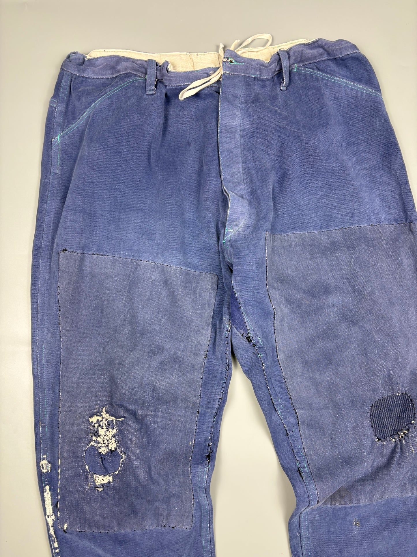 True Vintage 1950s French Workwear Double Knee Trousers (36adj)