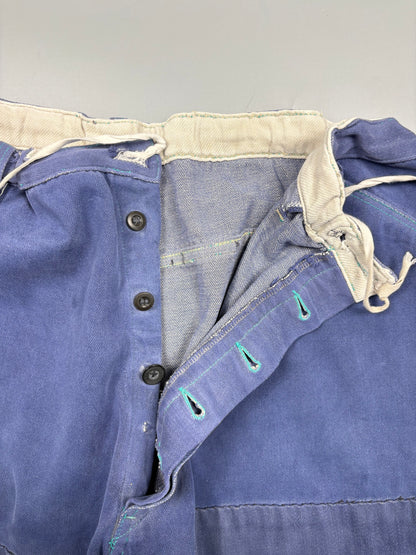 True Vintage 1950s French Workwear Double Knee Trousers (36adj)