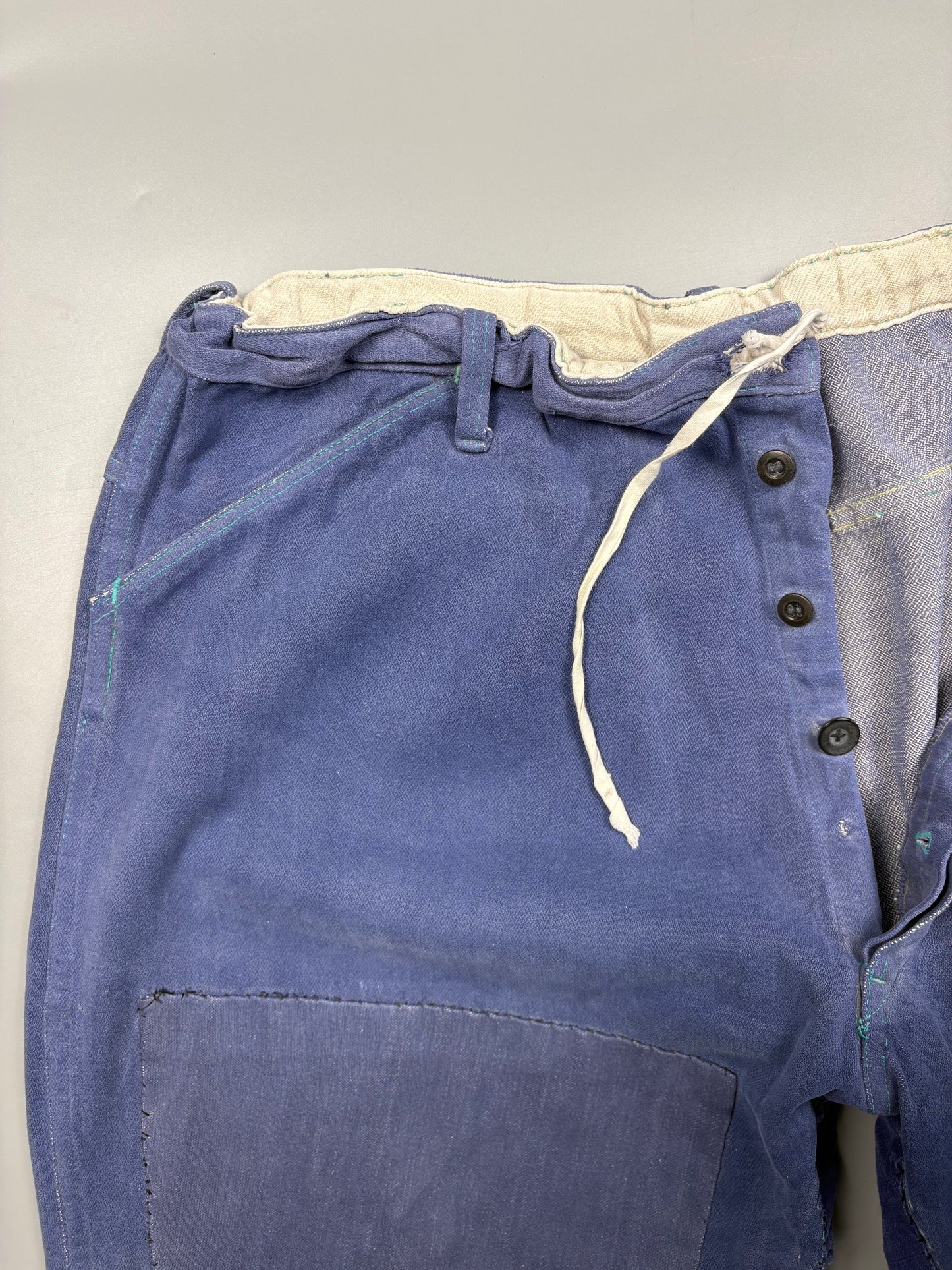 True Vintage 1950s French Workwear Double Knee Trousers (36adj)