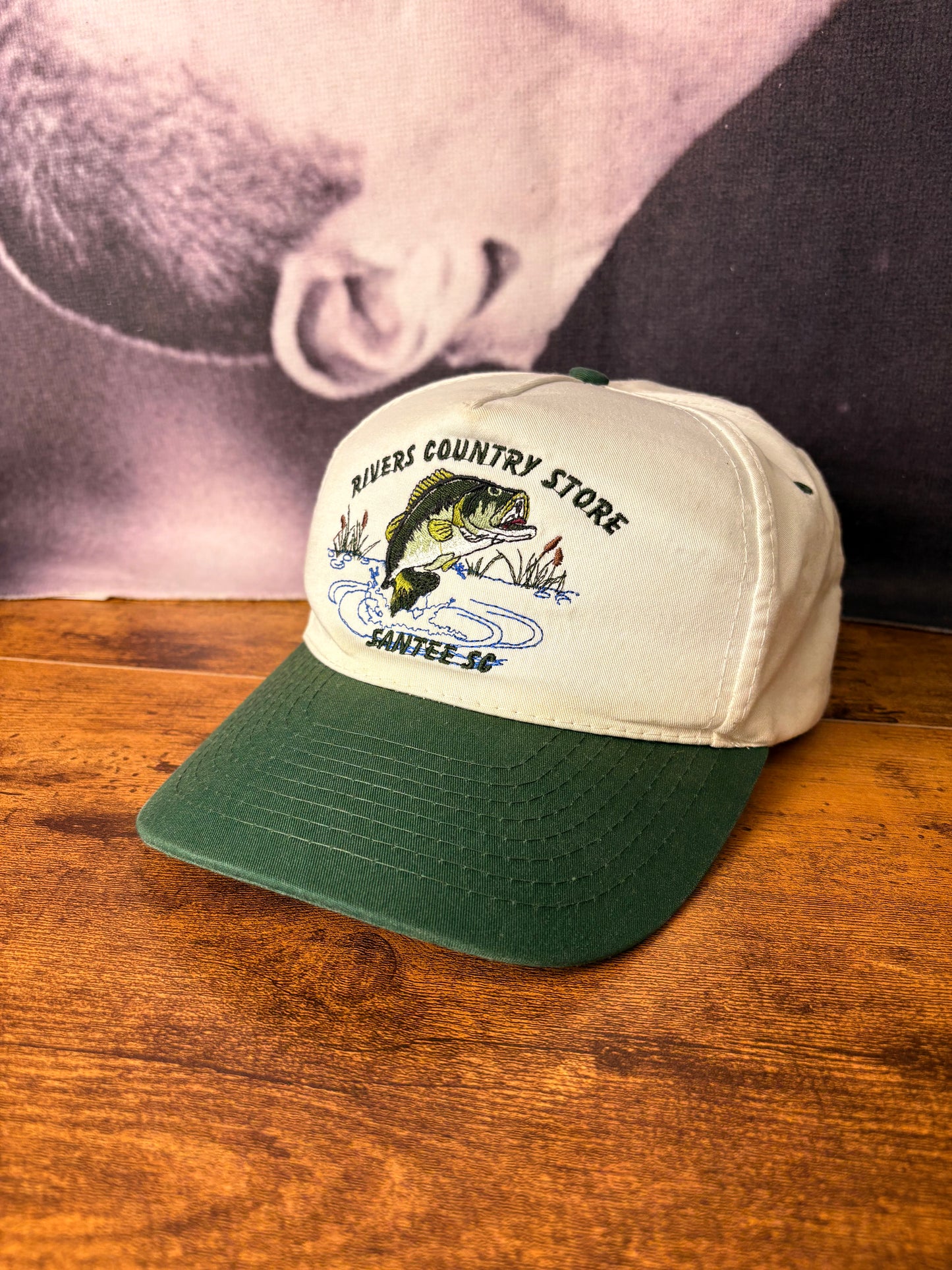 Vintage Fishing White + Green Trucker Hat