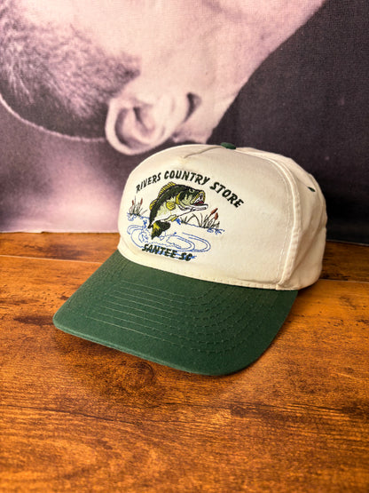 Vintage Fishing White + Green Trucker Hat