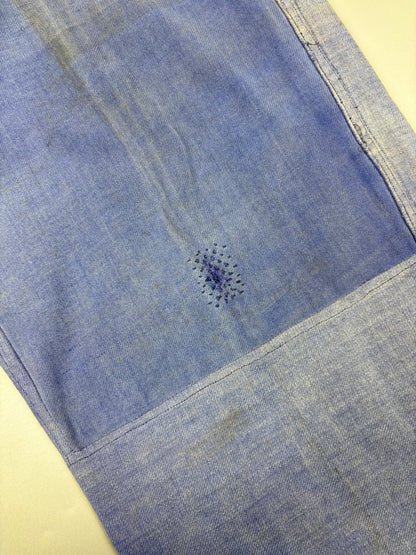 True Vintage 1950s French Workwear Homemade Double Knee Trousers (30w)