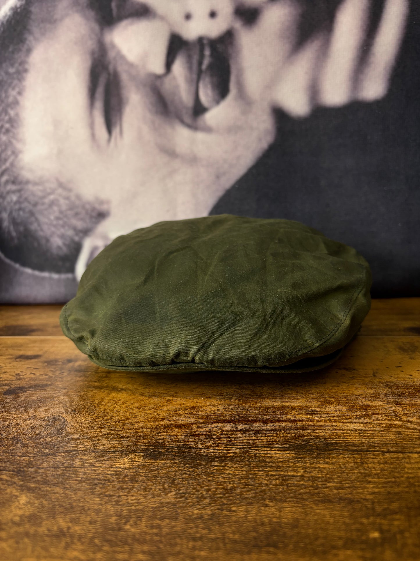 True Vintage 80s Wax Khaki Green Flat Cap