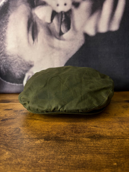True Vintage 80s Wax Khaki Green Flat Cap