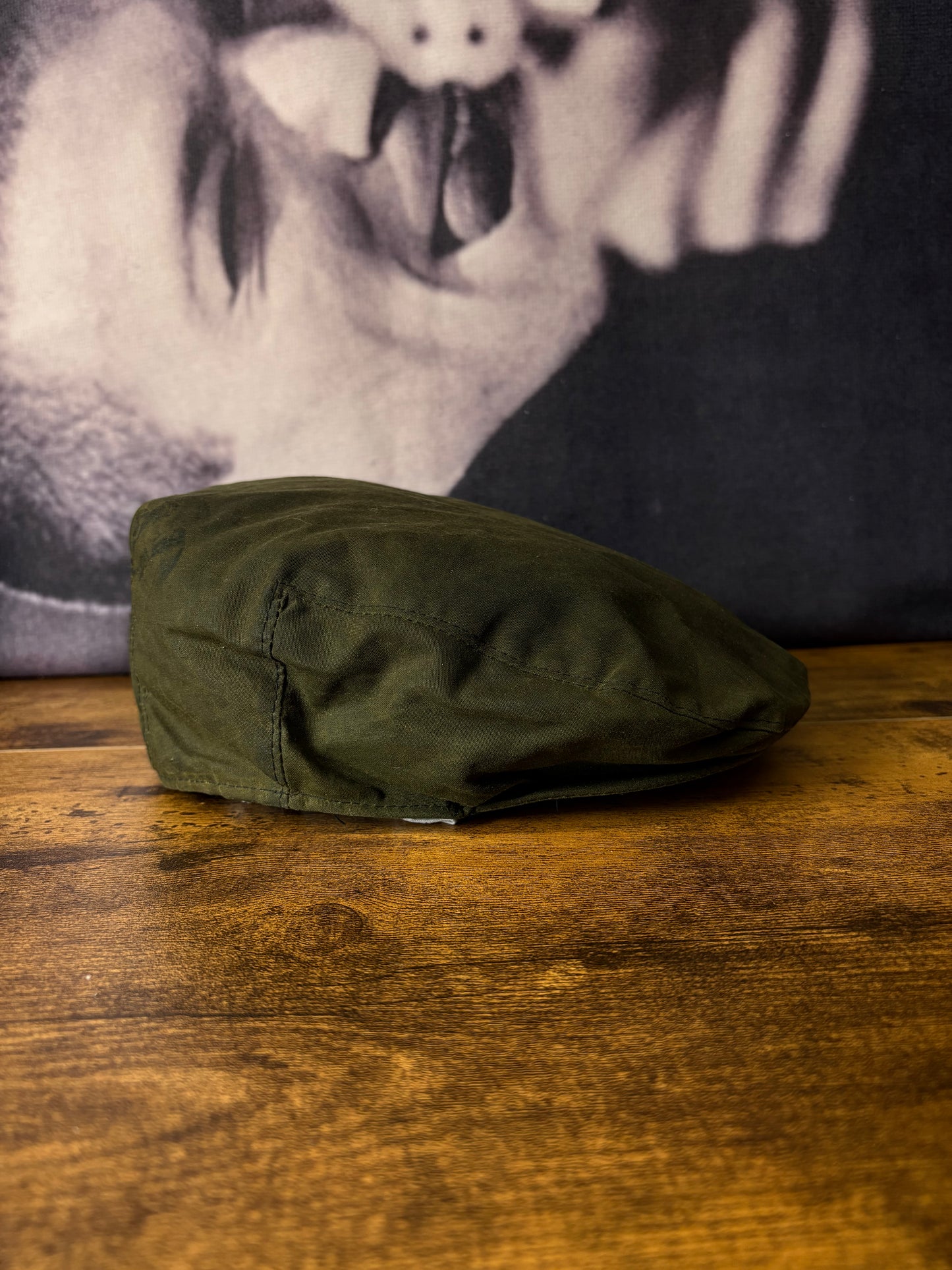 True Vintage 80s Wax Khaki Green Flat Cap