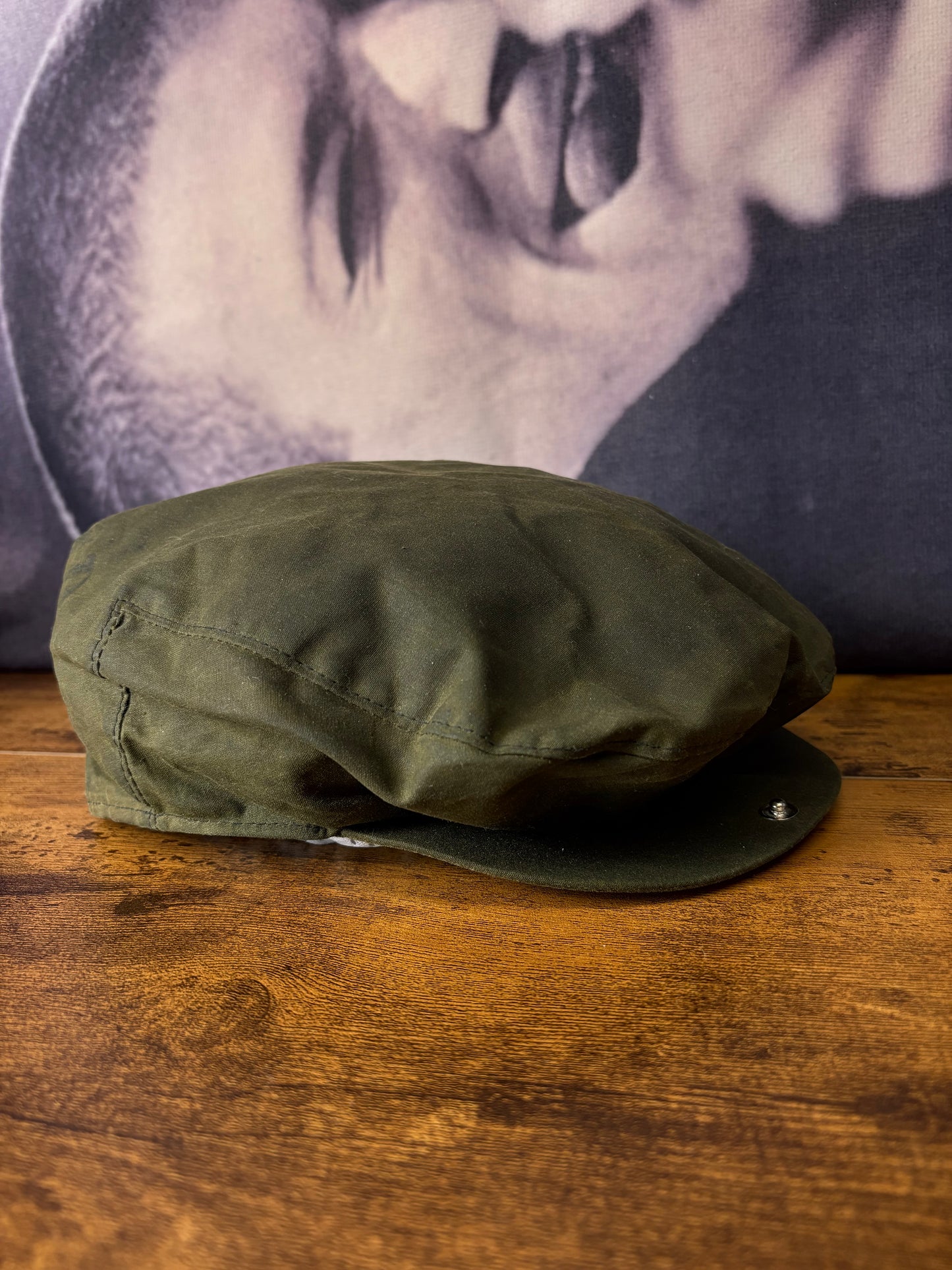 True Vintage 80s Wax Khaki Green Flat Cap