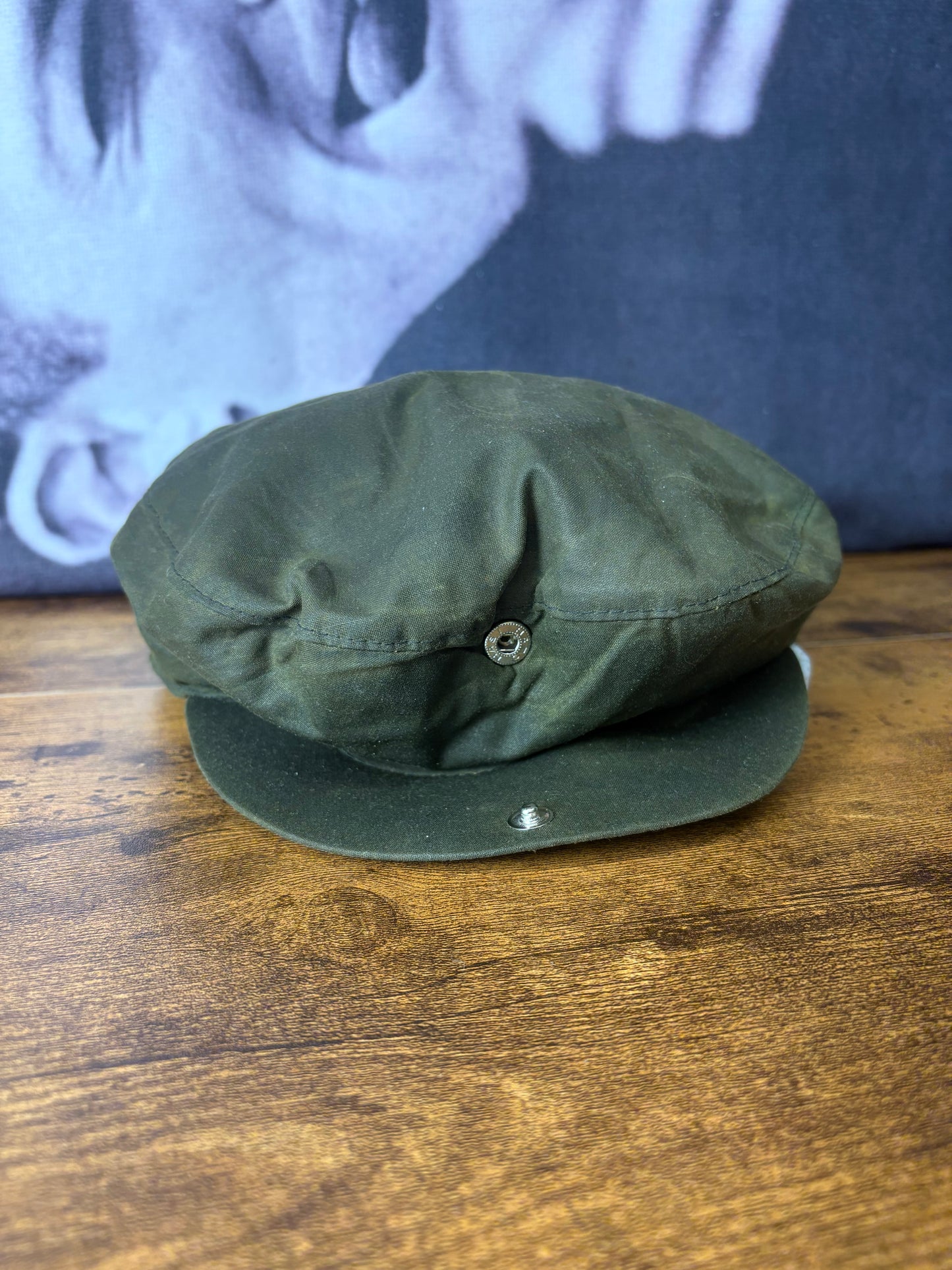 True Vintage 80s Wax Khaki Green Flat Cap