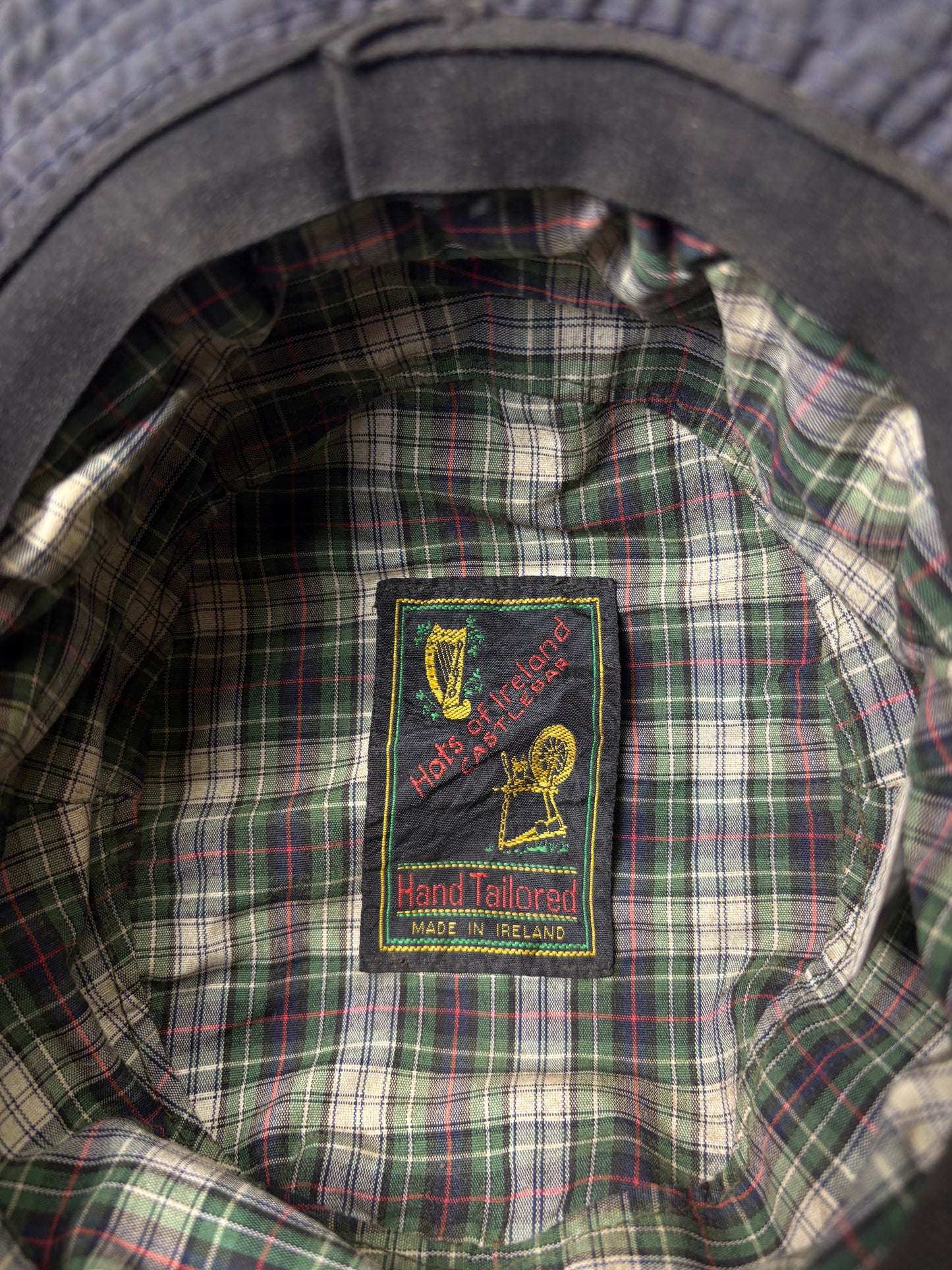 True Vintage 80s Irish Dark Grey Wax Bucket Hat