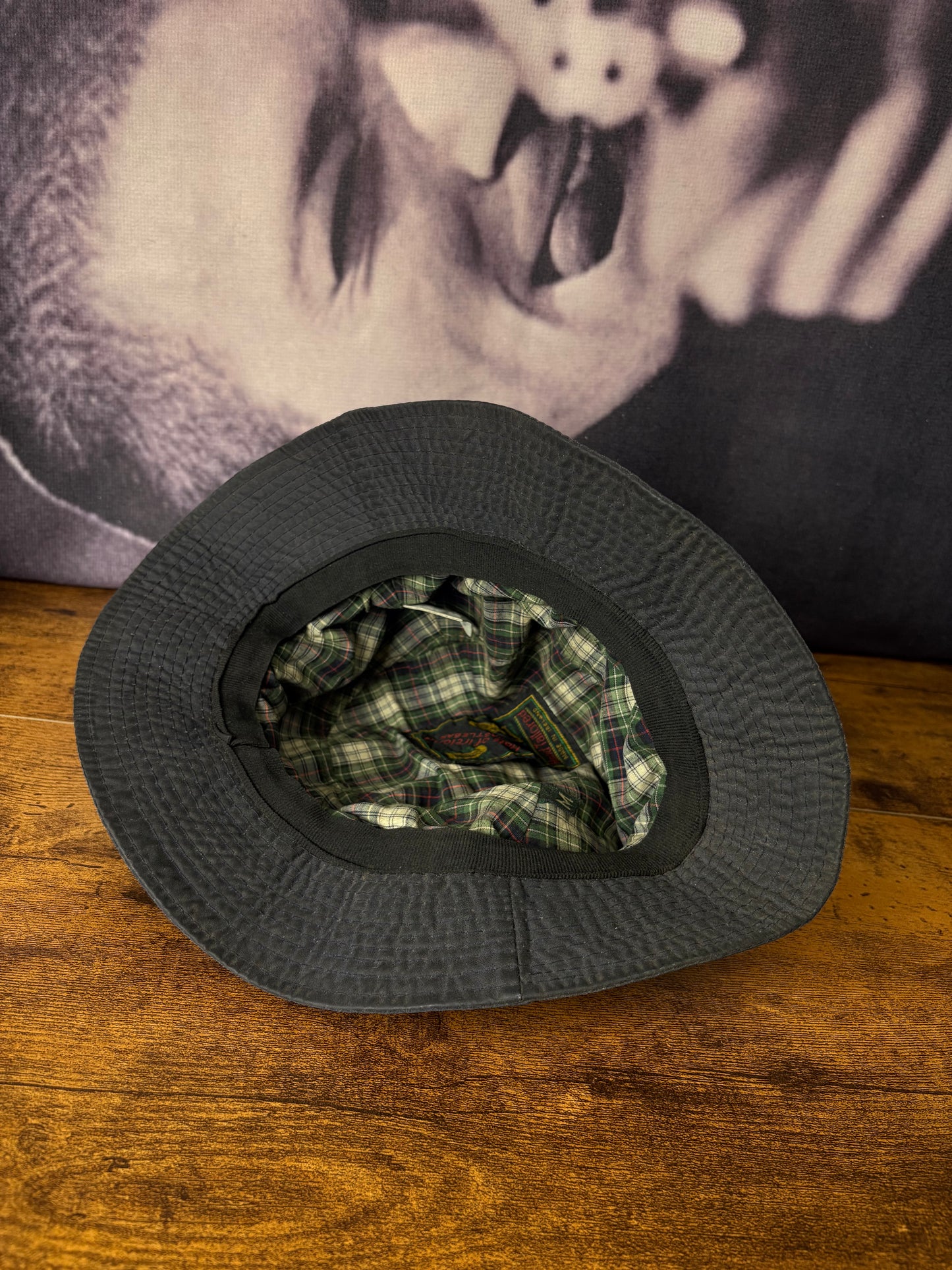 True Vintage 80s Irish Dark Grey Wax Bucket Hat