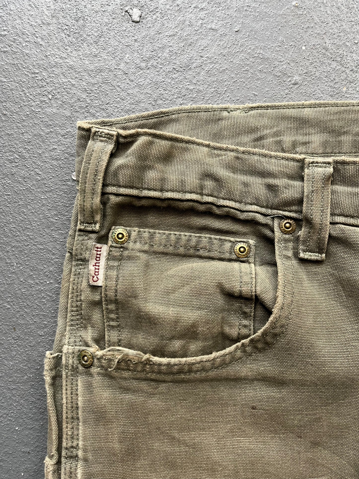 Vintage Carhartt Olive Green Double Knee Trousers  [34x34]