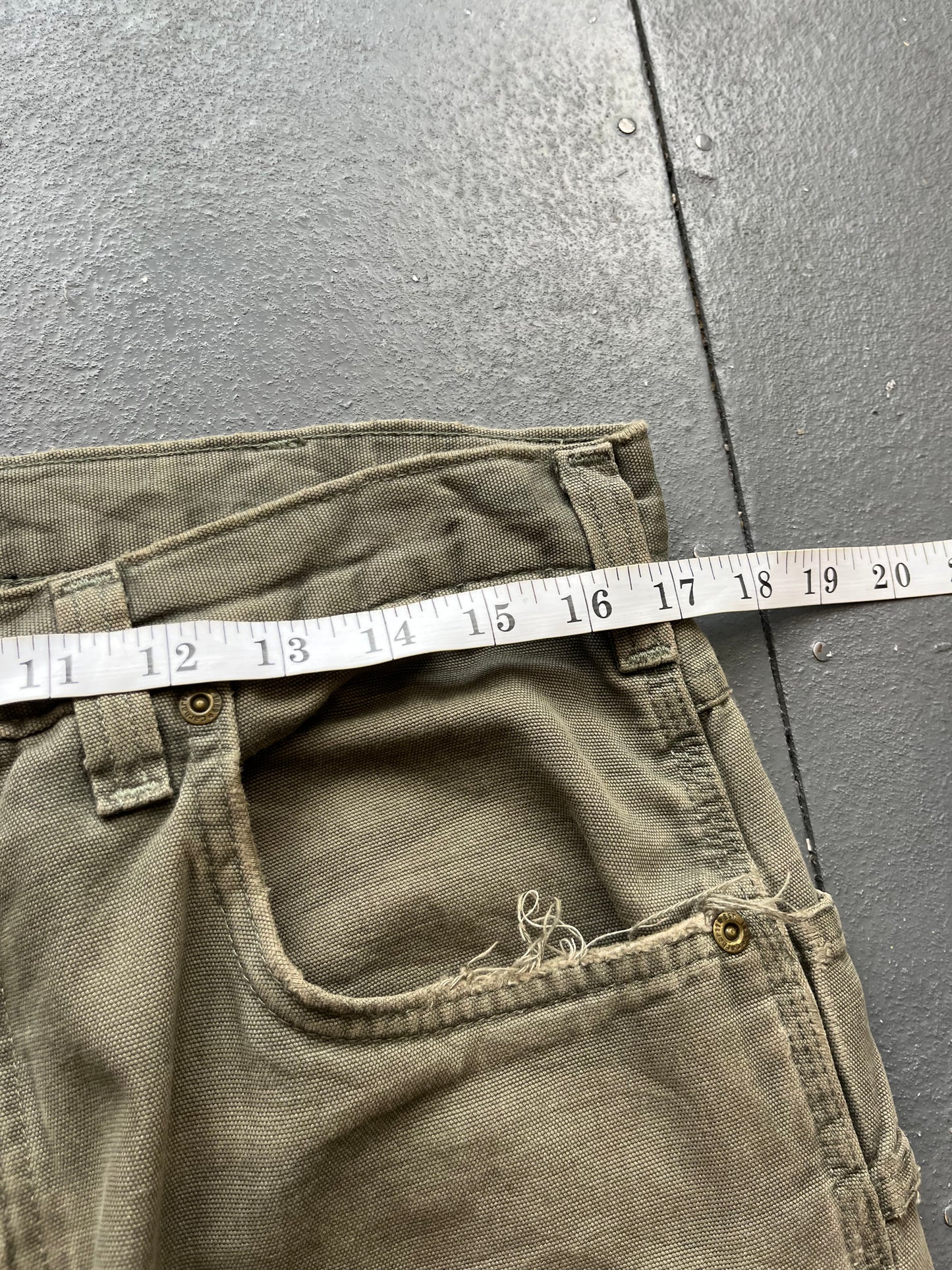 Vintage Carhartt Olive Green Double Knee Trousers  [34x34]