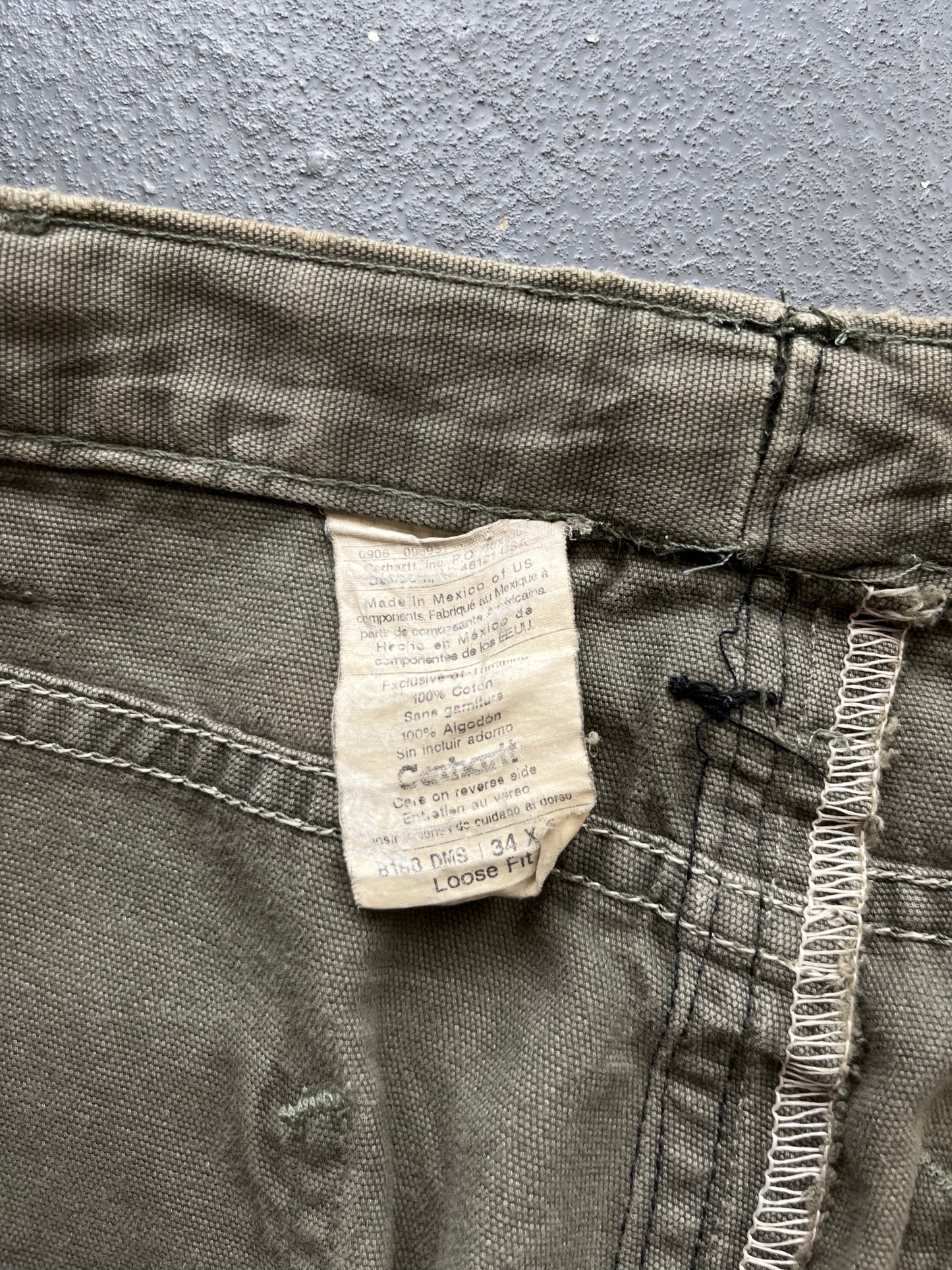 Vintage Carhartt Olive Green Double Knee Trousers  [34x34]