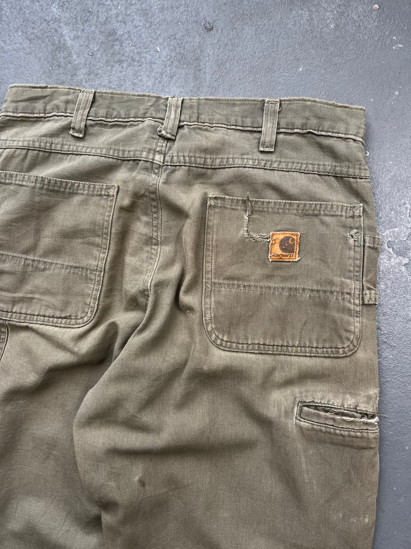 Vintage Carhartt Olive Green Double Knee Trousers  [34x34]