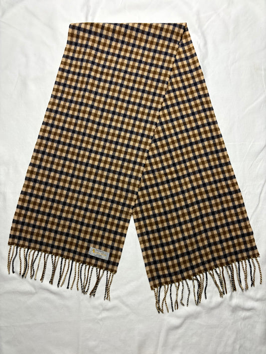 Vintage Aquascutum Classic Check Lana Wool Scarf | 12x52'