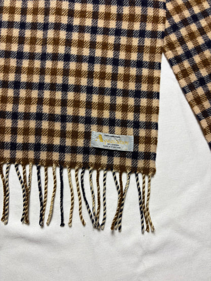 Vintage Aquascutum Classic Check Lana Wool Scarf | 12x52'