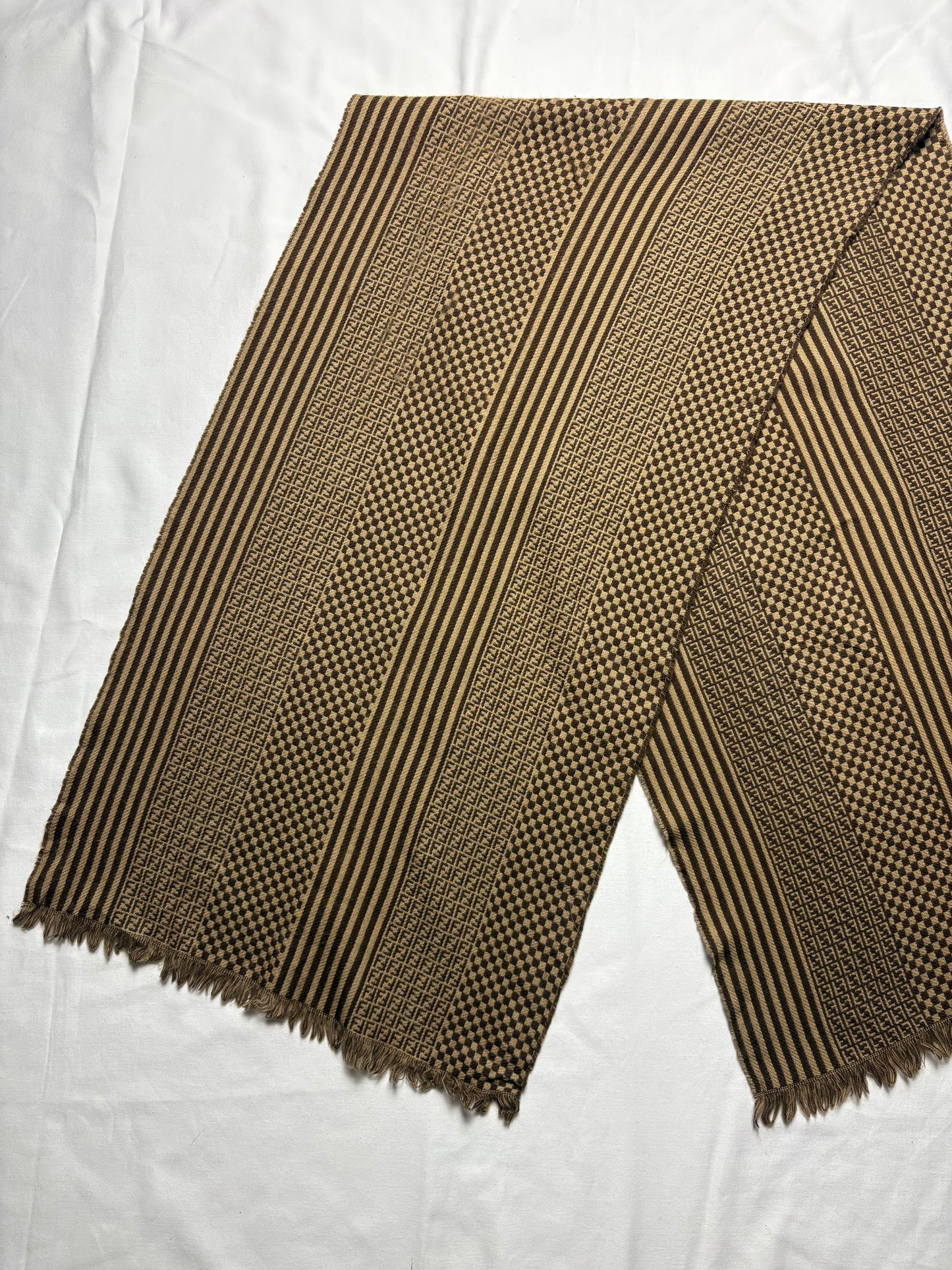 Vintage Fendi Monogram Lana Wool Scarf | 16x60'