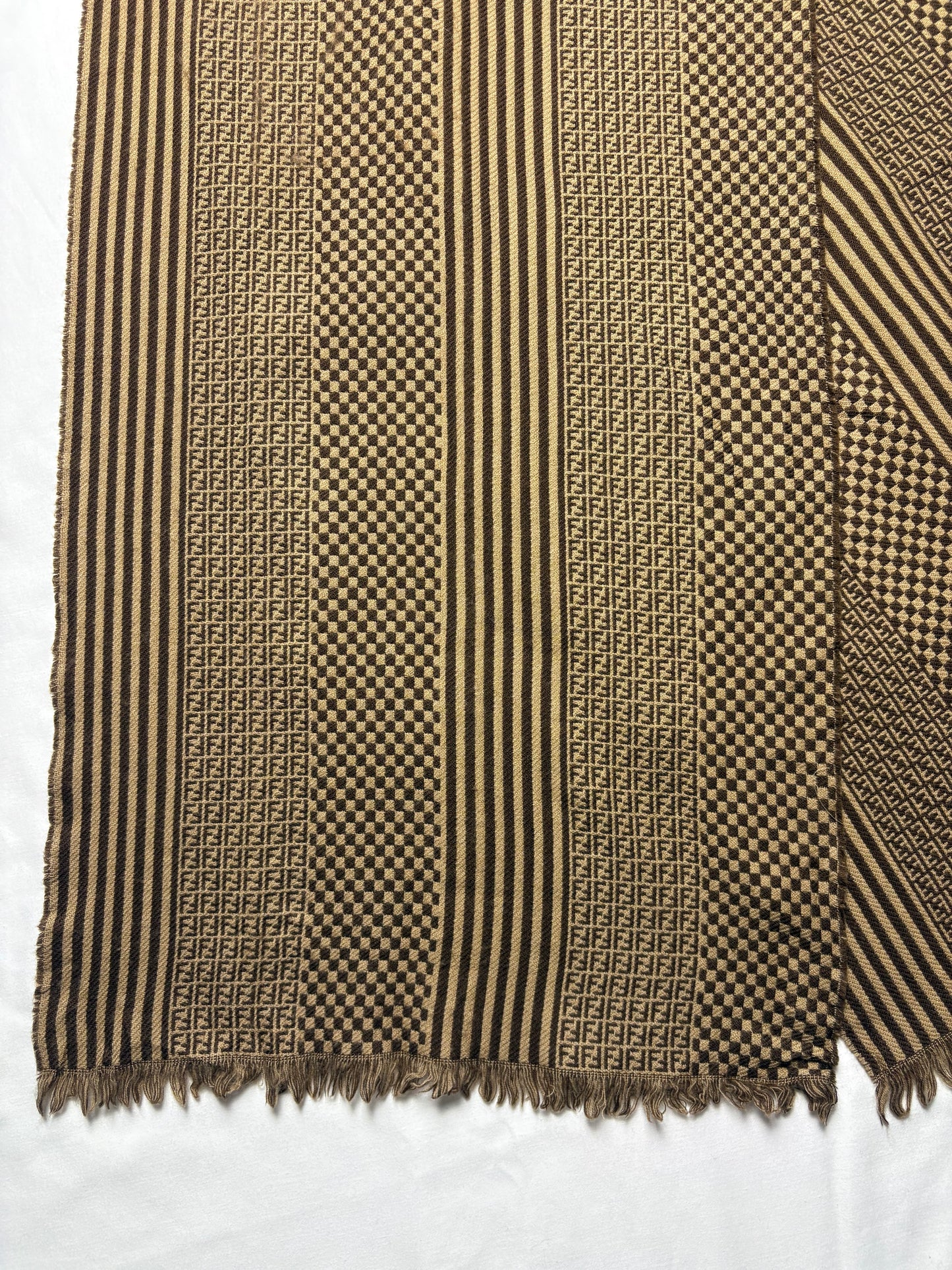 Vintage Fendi Monogram Lana Wool Scarf | 16x60'
