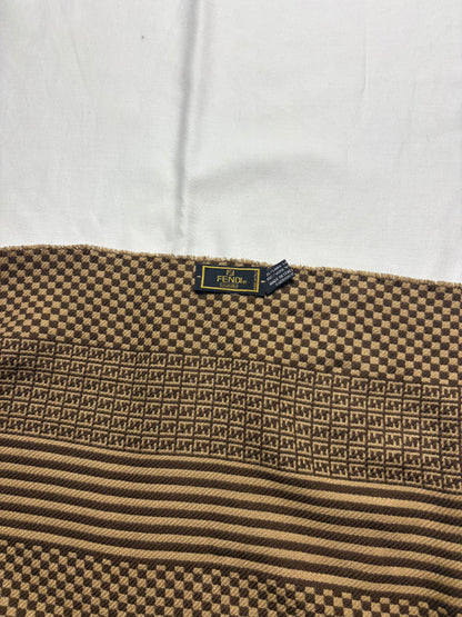 Vintage Fendi Monogram Lana Wool Scarf | 16x60'