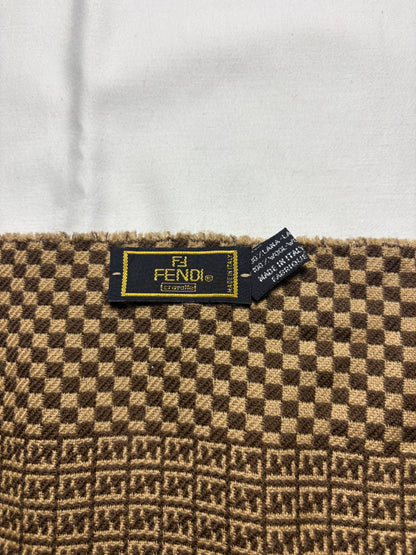 Vintage Fendi Monogram Lana Wool Scarf | 16x60'