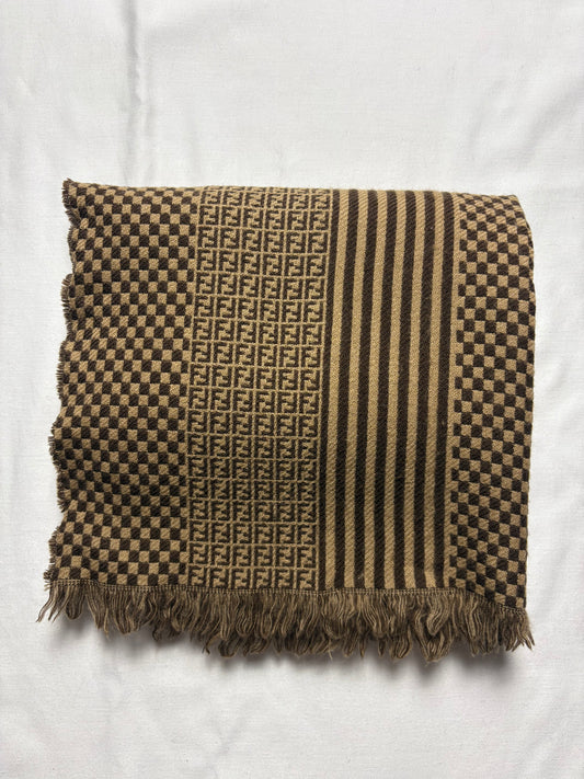 Vintage Fendi Monogram Lana Wool Scarf | 16x60'