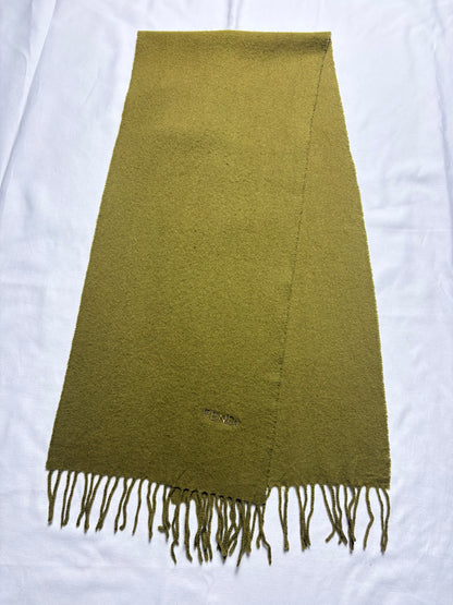 Vintage Fendi Green Lana Wool Scarf | 12x52'