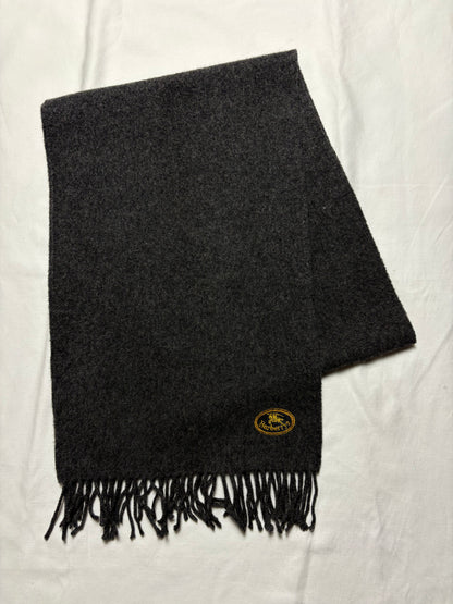 Vintage Burberry Grey Lambs Wool Scarf | 12x72'