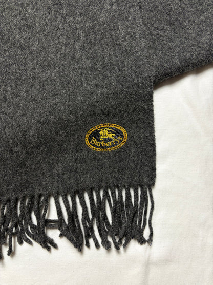 Vintage Burberry Grey Lambs Wool Scarf | 12x72'