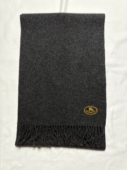Vintage Burberry Grey Lambs Wool Scarf | 12x72'